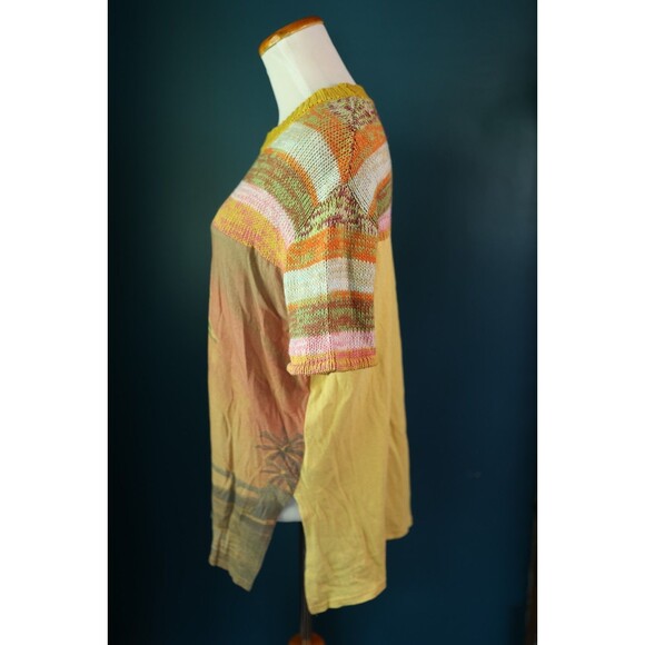 We The Free People  Ibiza Swit Knit Crochet Sleeve Palm Tree Beachy Tunic XS - Picture 6 of 8